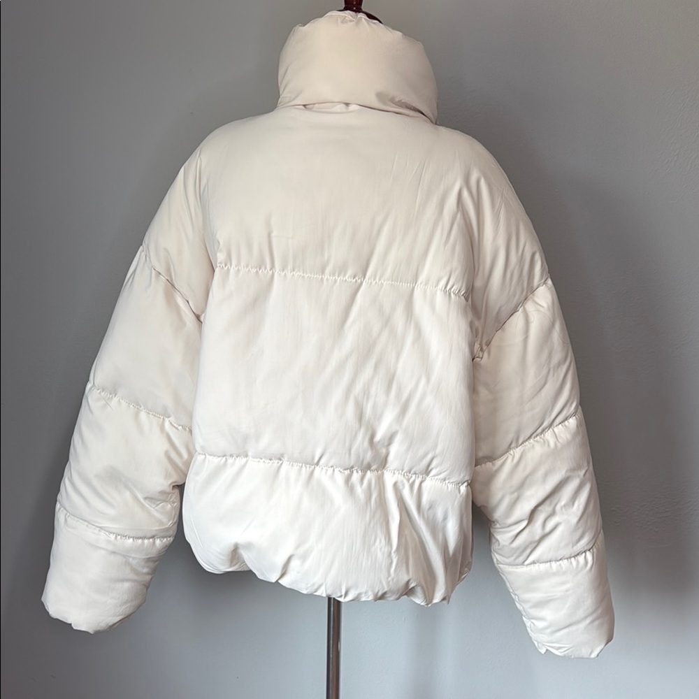 Women's Cream Puffer Jacket - Picture 3 of 5